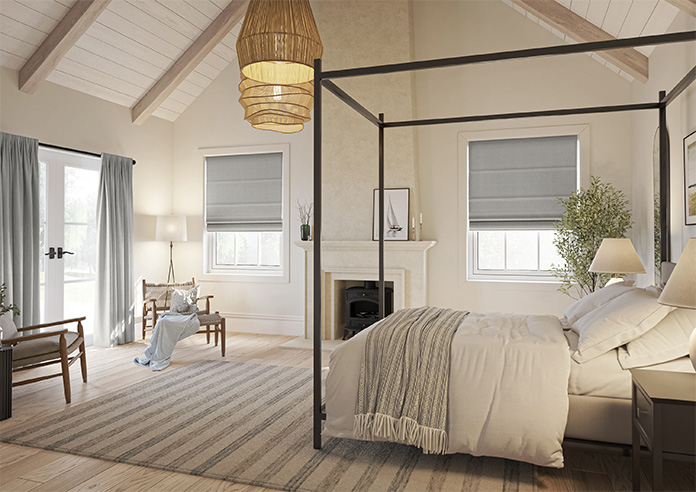 Genoa Faux Silk (Blackout), Silver Shimmer - Roman Blind - Image 6